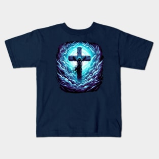 Divine Mercy: Jesus on the Cross Surreal Spiritual Artwork Kids T-Shirt